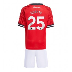 Manchester United Manuel Ugarte #25 Hjemmebanetrøje Børn 2025-26 Kortærmet (+ Korte bukser)